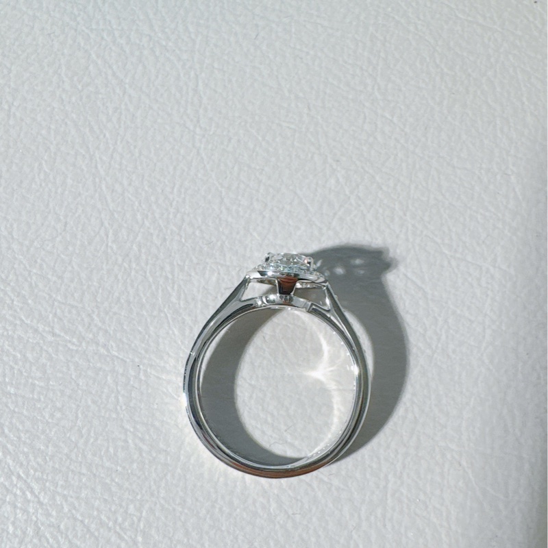 Tiffany蒂芙尼 豪華鑲嵌白金鑽石戒指,47碼-6