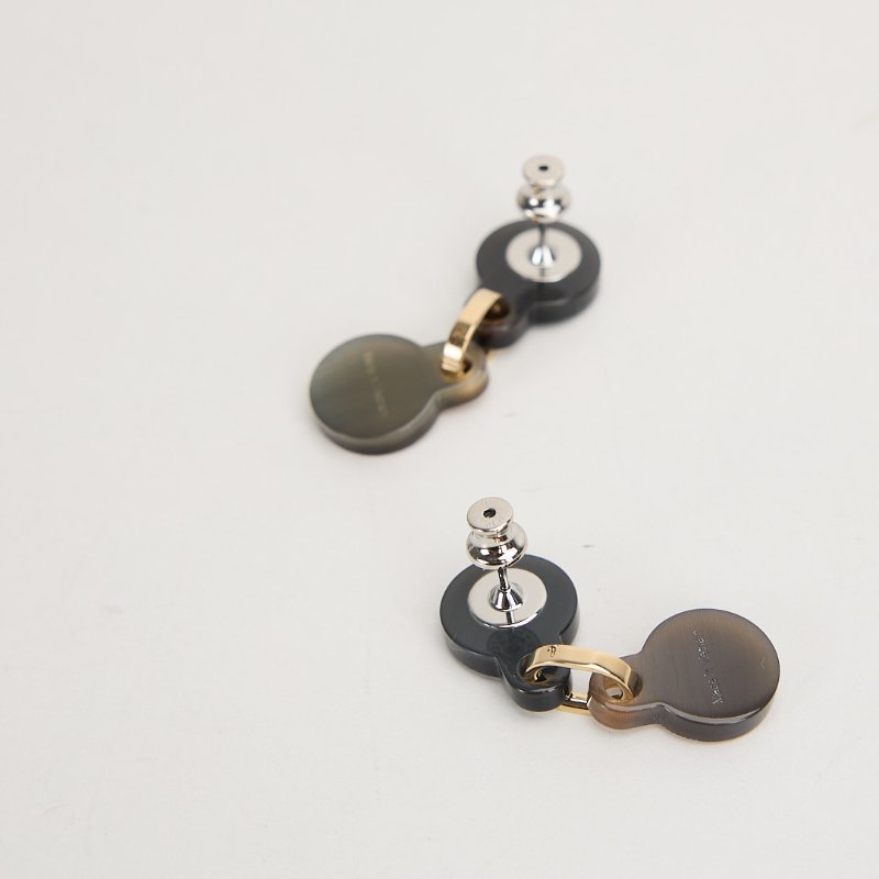 Hermès 水牛角撲克符號耳環-5