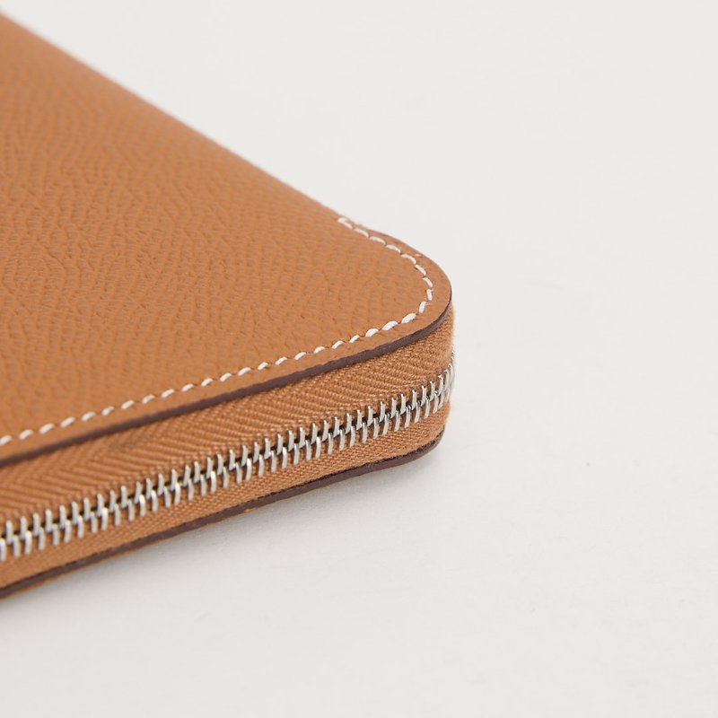 二手Hermès 絲巾短夾/金棕 招財黃-10