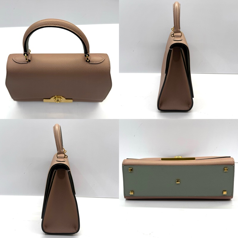MOYNAT 藕粉色牛皮手提斜背2WAYS包 REJANE（有燙印字母）-3