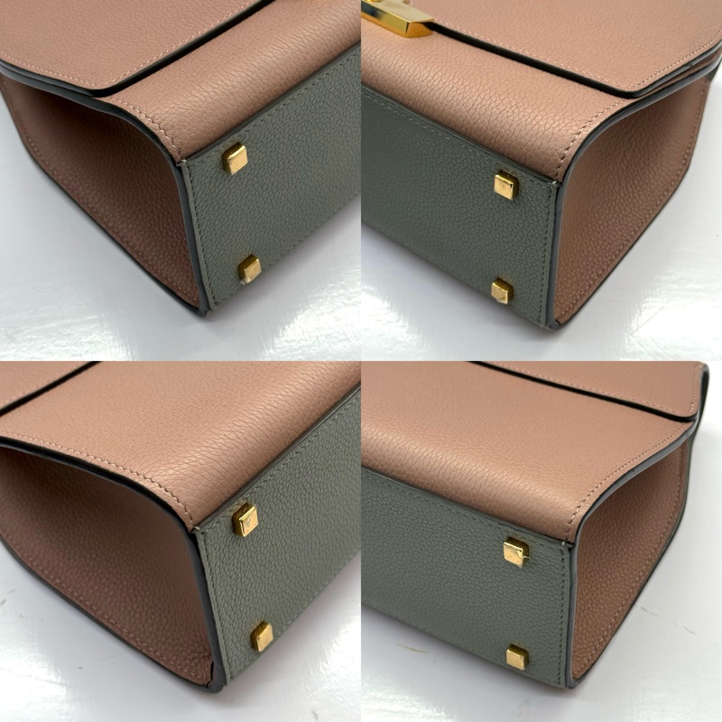 MOYNAT 藕粉色牛皮手提斜背2WAYS包 REJANE（有燙印字母）-4