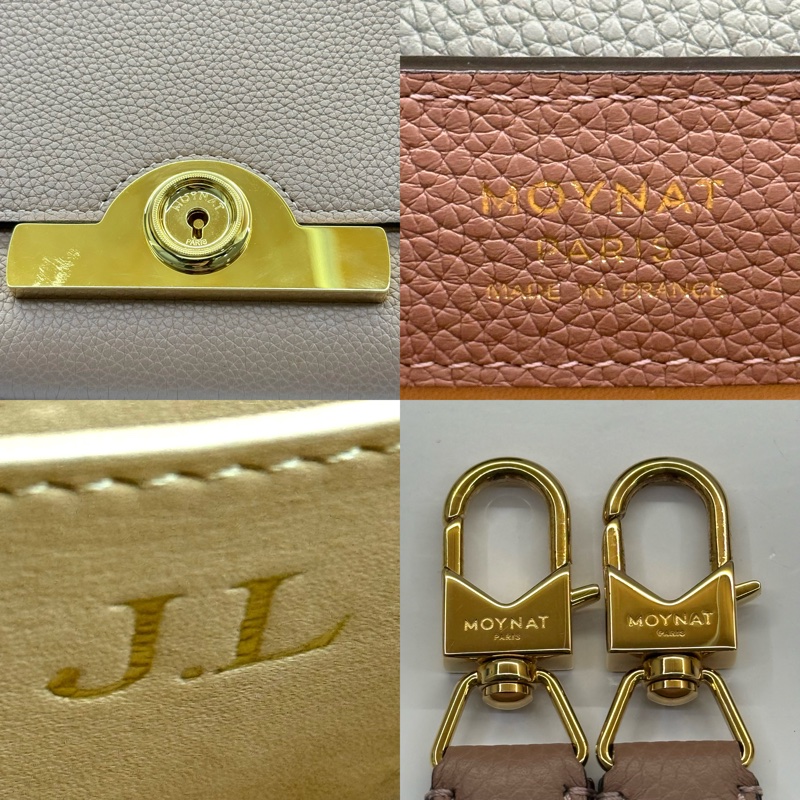 MOYNAT 藕粉色牛皮手提斜背2WAYS包 REJANE（有燙印字母）-7