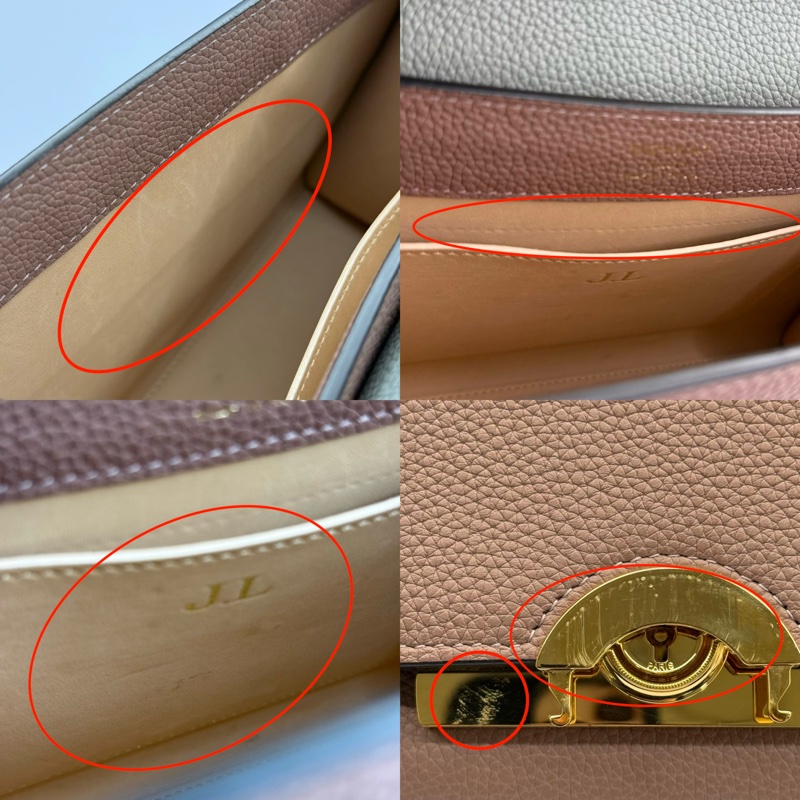 MOYNAT 藕粉色牛皮手提斜背2WAYS包 REJANE（有燙印字母）-8