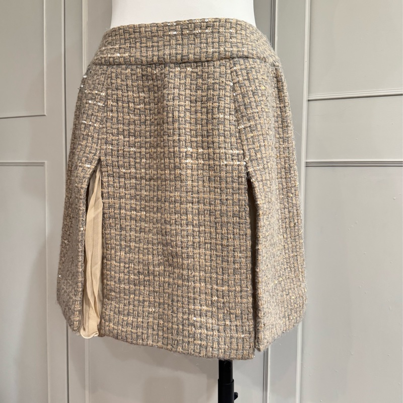 《新歡舊愛》近新CHANEL香奈兒毛呢亮片可愛短裙40/M-5