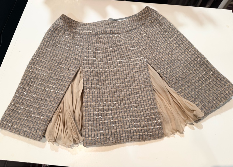 《新歡舊愛》近新CHANEL香奈兒毛呢亮片可愛短裙40/M-8