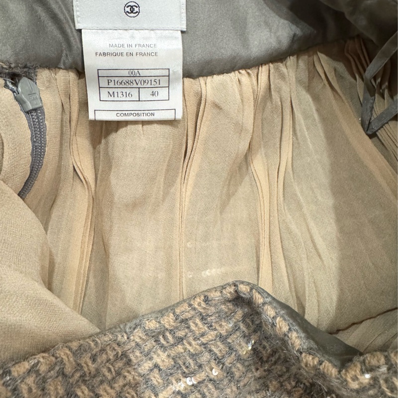 《新歡舊愛》近新CHANEL香奈兒毛呢亮片可愛短裙40/M-9