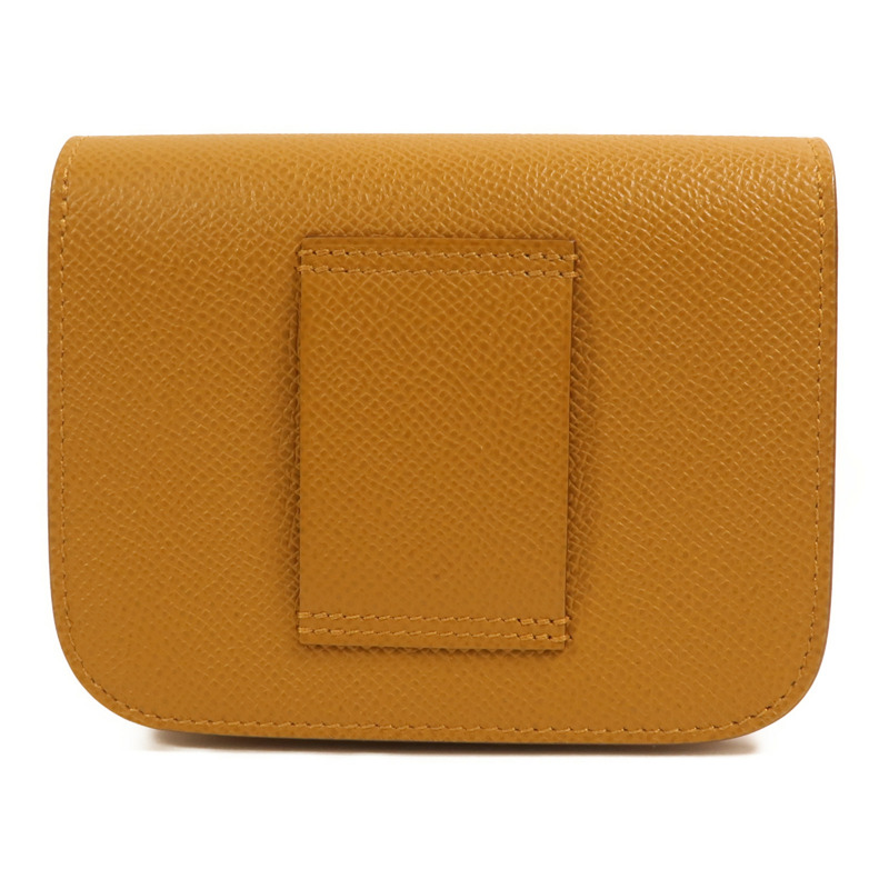 HERMES Epsom皮革Constance Slim Wallet銀扣錢包Chai-1