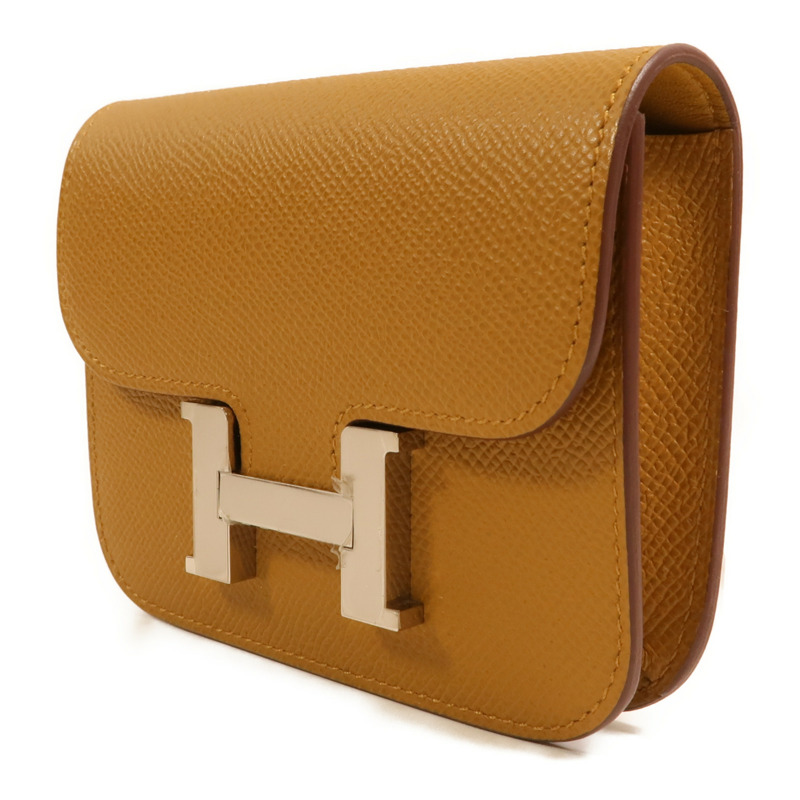 HERMES Epsom皮革Constance Slim Wallet銀扣錢包Chai-2