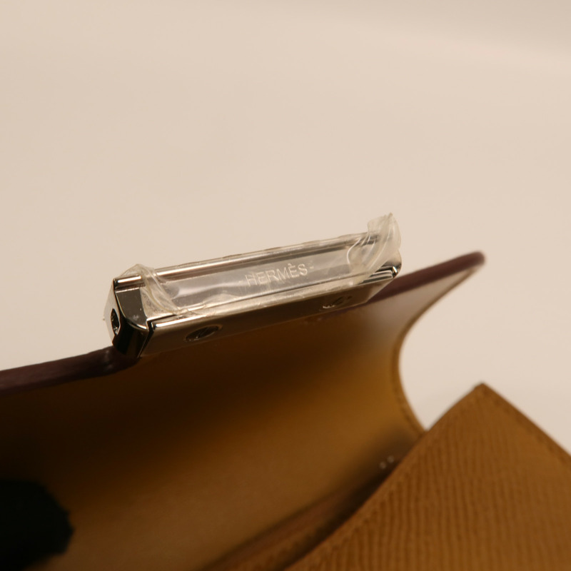 HERMES Epsom皮革Constance Slim Wallet銀扣錢包Chai-13