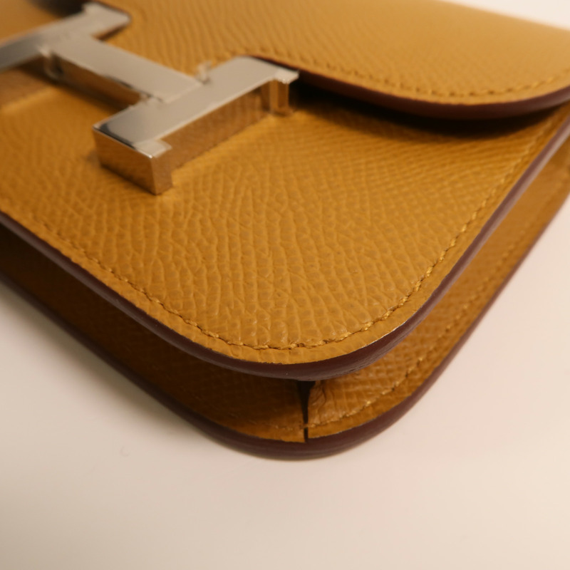 HERMES Epsom皮革Constance Slim Wallet銀扣錢包Chai-14