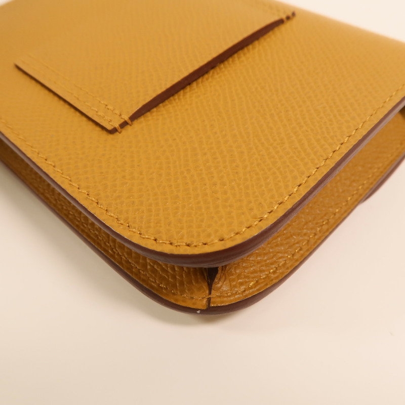 HERMES Epsom皮革Constance Slim Wallet銀扣錢包Chai-16