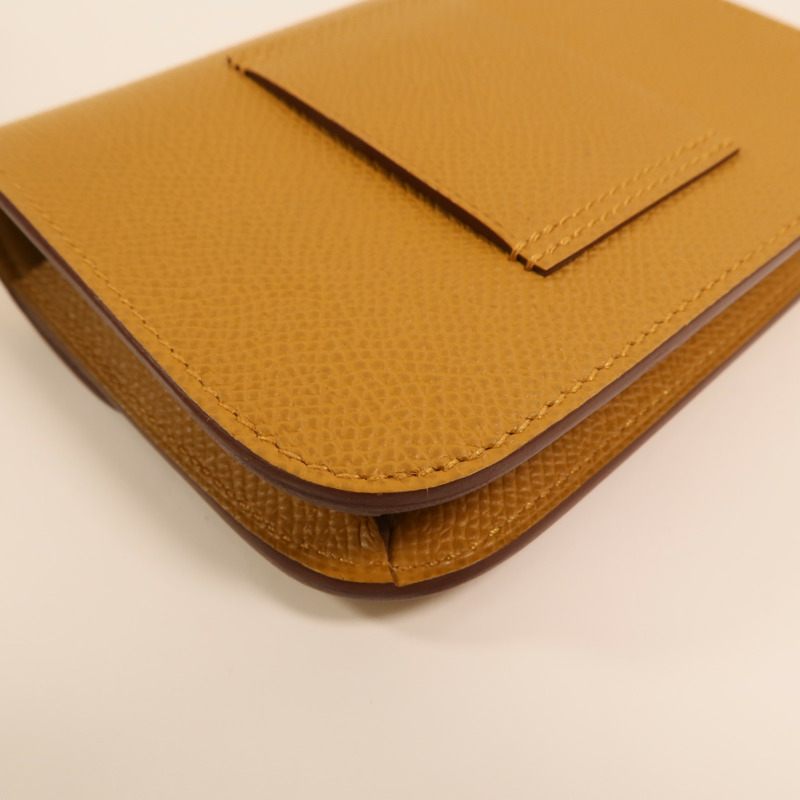 HERMES Epsom皮革Constance Slim Wallet銀扣錢包Chai-17