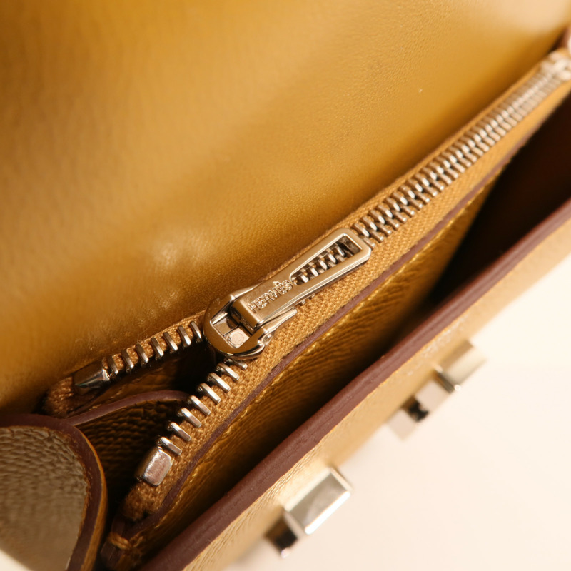 HERMES Epsom皮革Constance Slim Wallet銀扣錢包Chai-18
