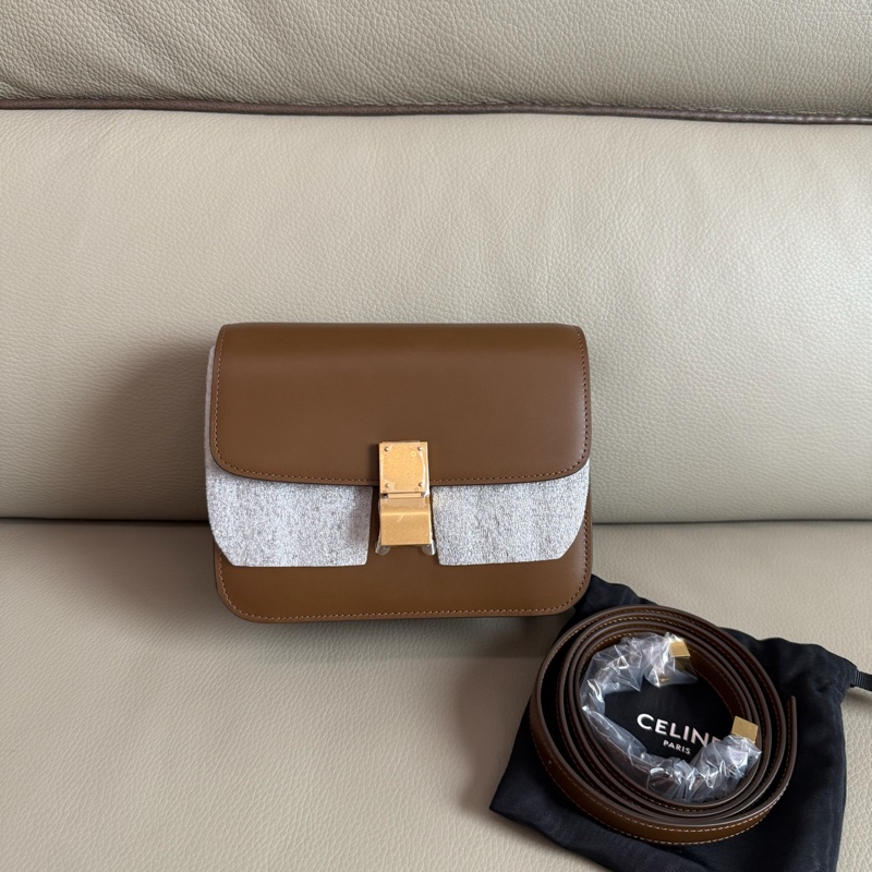 「M.Y精品」 Ce_line box 豆腐包 小號 classic 焦糖色-4