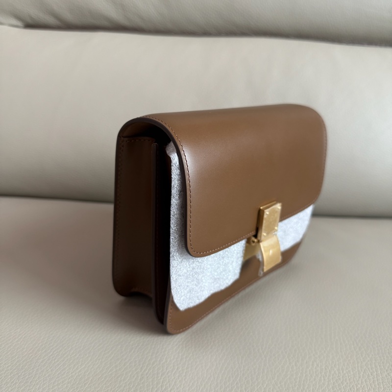 「M.Y精品」 Ce_line box 豆腐包 小號 classic 焦糖色-12