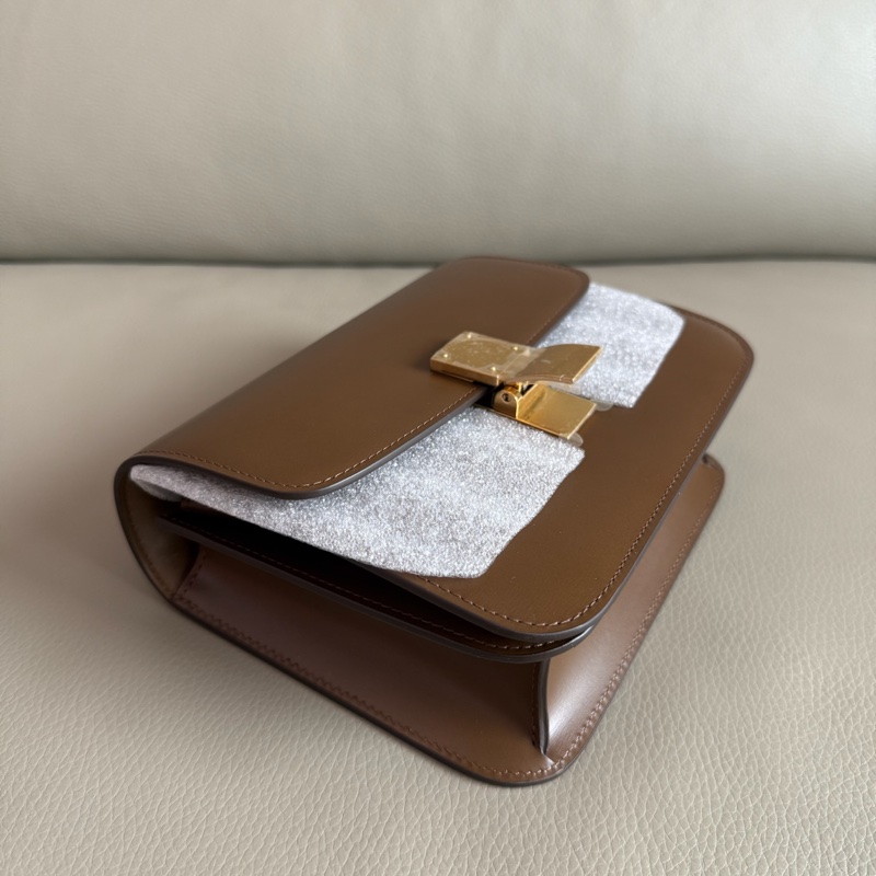 「M.Y精品」 Ce_line box 豆腐包 小號 classic 焦糖色-13