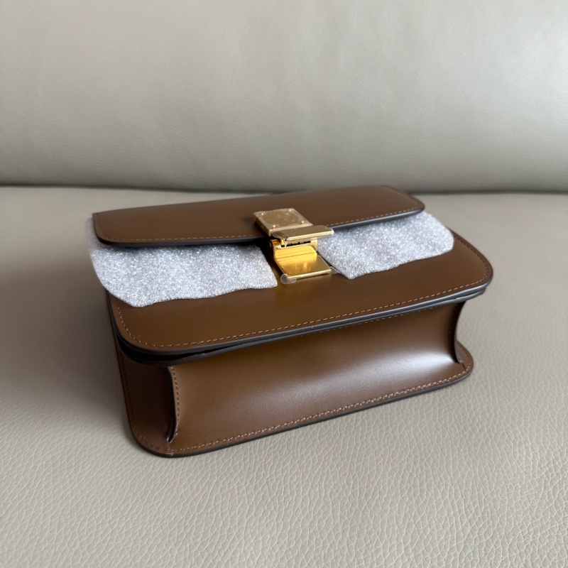 「M.Y精品」 Ce_line box 豆腐包 小號 classic 焦糖色-14