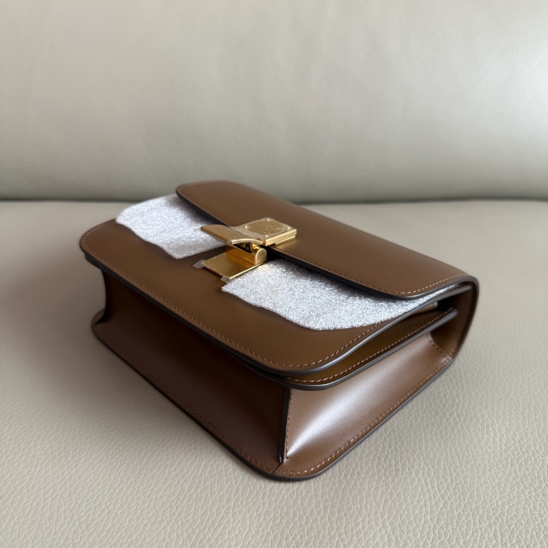 「M.Y精品」 Ce_line box 豆腐包 小號 classic 焦糖色-15