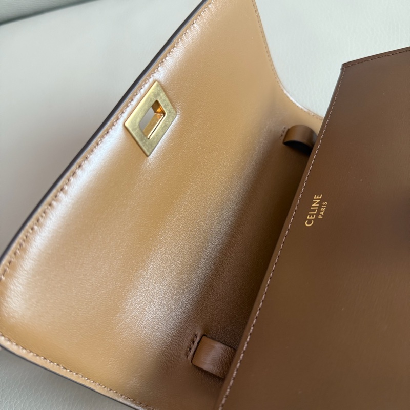 「M.Y精品」 Ce_line box 豆腐包 小號 classic 焦糖色-19