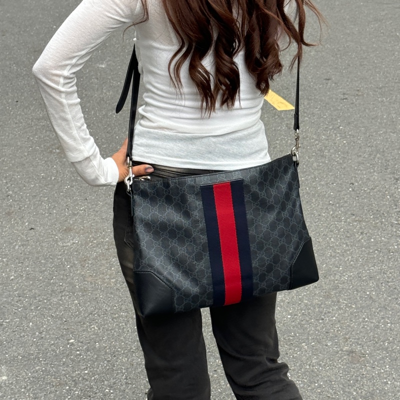 【極新🎁】 GUCCI 專櫃新款 黑老花 斜背包（專櫃83,000）-9