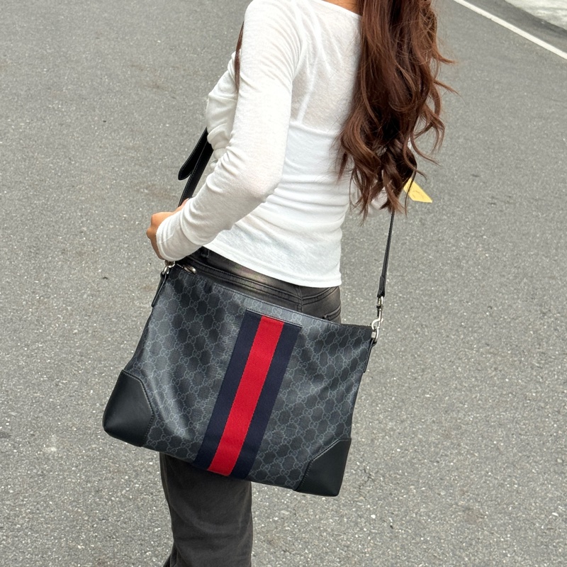 【極新🎁】 GUCCI 專櫃新款 黑老花 斜背包（專櫃83,000）-14