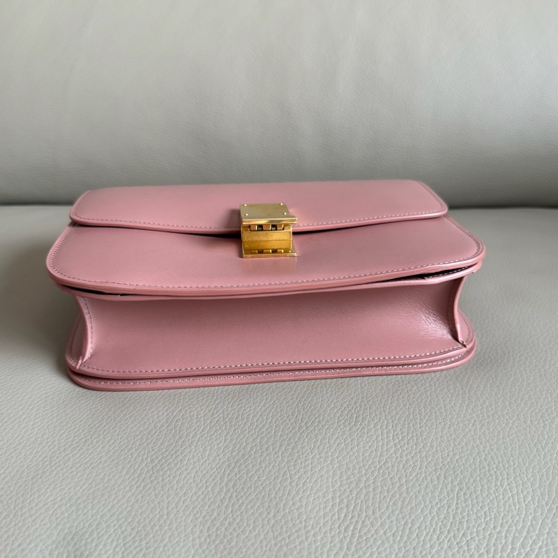 「M.Y精品」 Ce_line box 中號 豆腐包 classic 古典玫瑰粉-5