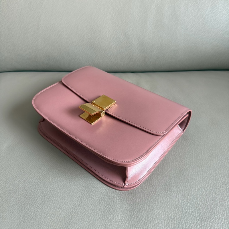 「M.Y精品」 Ce_line box 中號 豆腐包 classic 古典玫瑰粉-7