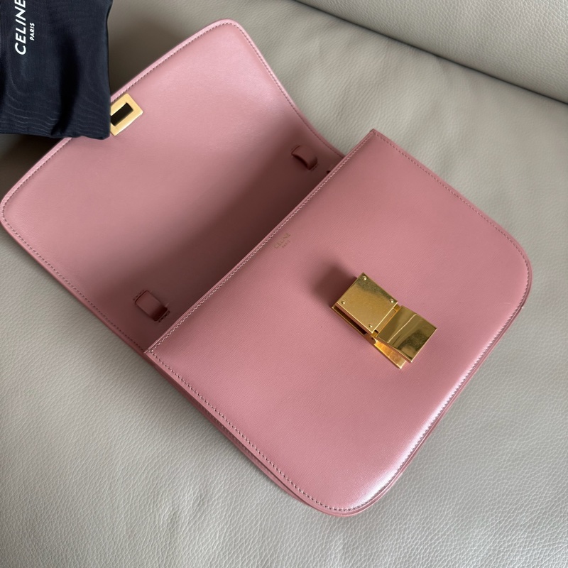 「M.Y精品」 Ce_line box 中號 豆腐包 classic 古典玫瑰粉-8