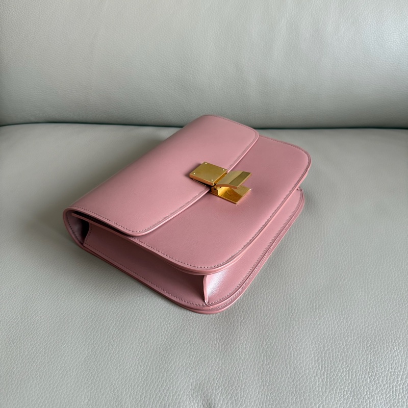 「M.Y精品」 Ce_line box 中號 豆腐包 classic 古典玫瑰粉-10