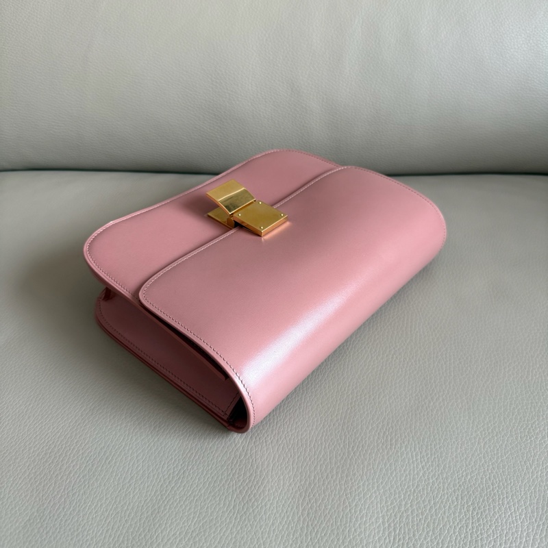 「M.Y精品」 Ce_line box 中號 豆腐包 classic 古典玫瑰粉-12