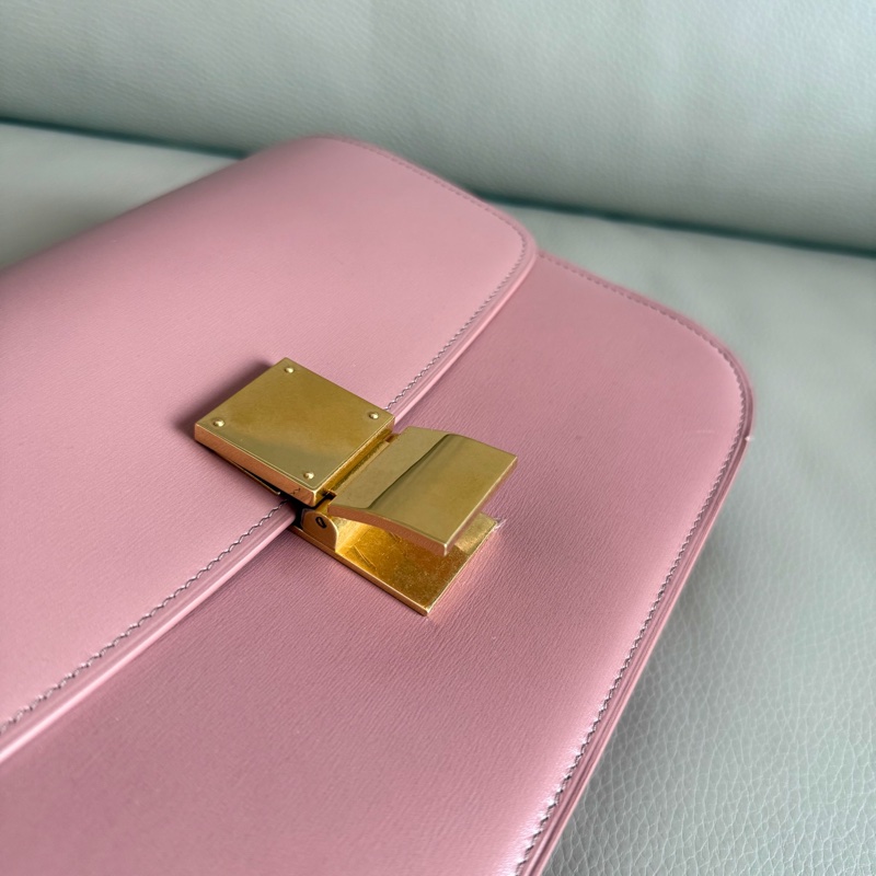 「M.Y精品」 Ce_line box 中號 豆腐包 classic 古典玫瑰粉-16