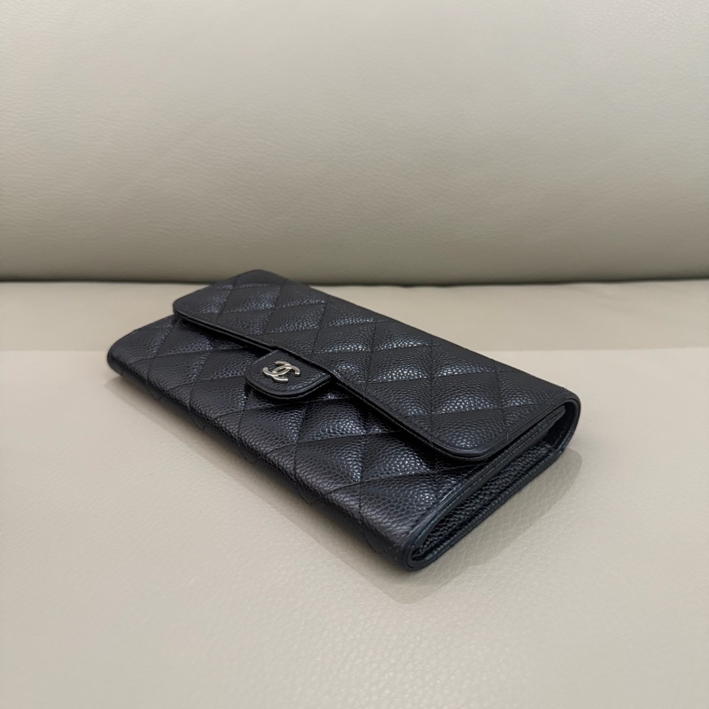 「M.Y精品」 Chanel 小香 荔枝牛皮 掀蓋長夾-11