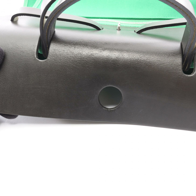 愛馬仕 Herbag Zip PM 單肩手提包,帆布皮革,黑色竹節紋飾,SHW 二手-13