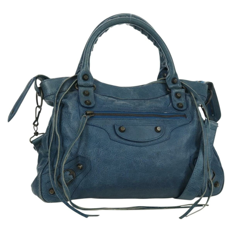 【日本直送】BALENCIAGA The Town 手提包 皮革 2way 藍色 240579 Auth am11151V-0