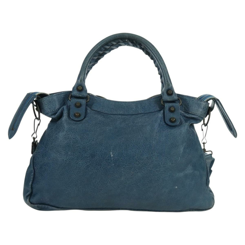 【日本直送】BALENCIAGA The Town 手提包 皮革 2way 藍色 240579 Auth am11151V-1