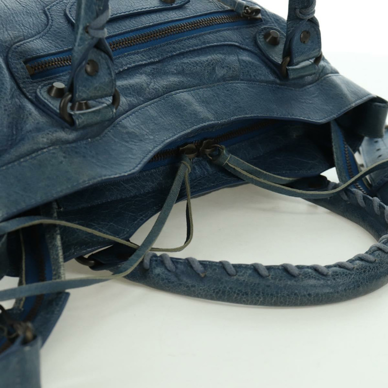 【日本直送】BALENCIAGA The Town 手提包 皮革 2way 藍色 240579 Auth am11151V-7