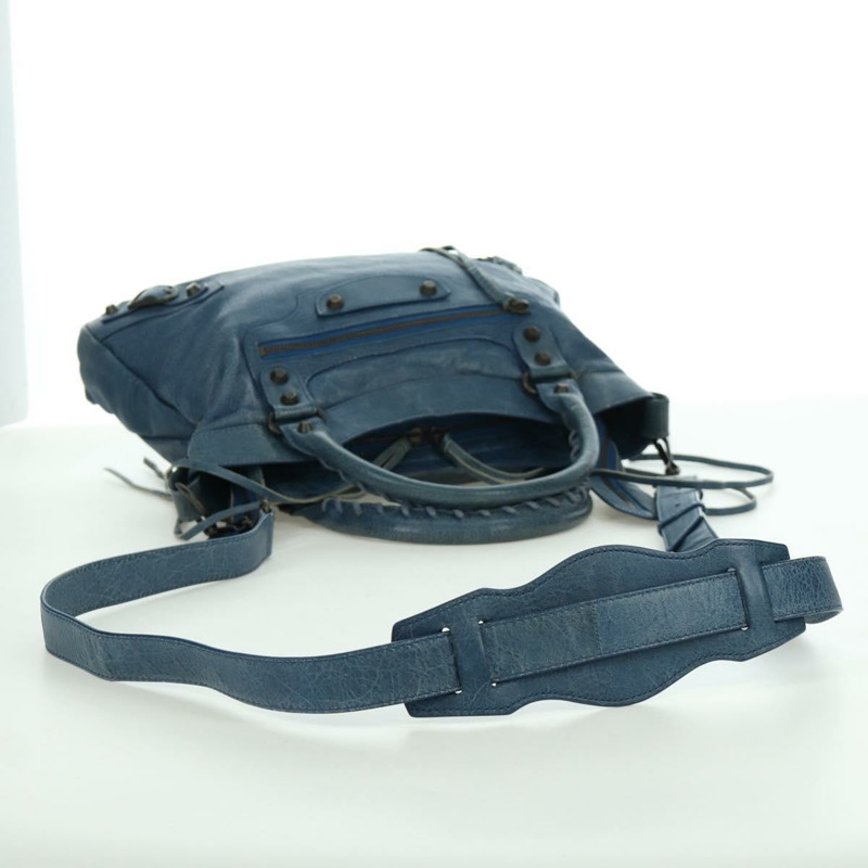 【日本直送】BALENCIAGA The Town 手提包 皮革 2way 藍色 240579 Auth am11151V-9