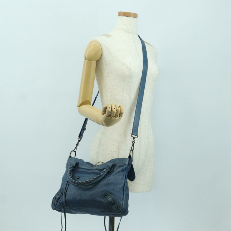 【日本直送】BALENCIAGA The Town 手提包 皮革 2way 藍色 240579 Auth am11151V-26