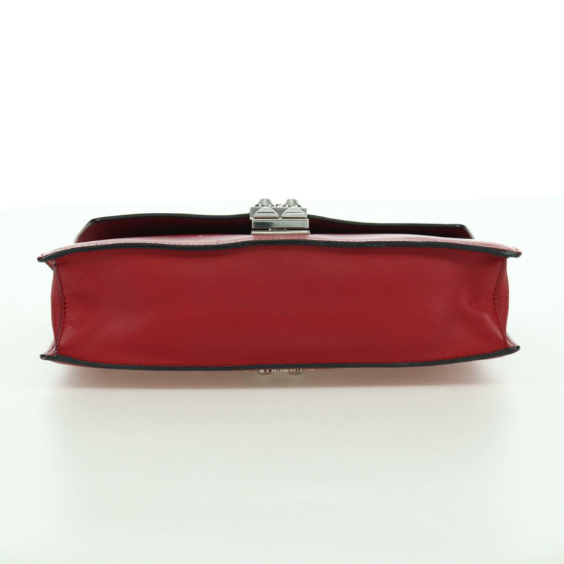 【日本直送】PRADA Electra鉚釘鏈條單肩包，皮革材質，紅色銀色，正品 am11175V-4