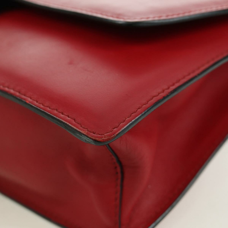 【日本直送】PRADA Electra鉚釘鏈條單肩包，皮革材質，紅色銀色，正品 am11175V-14