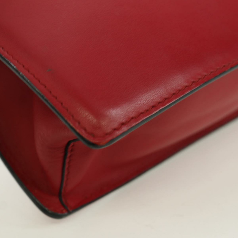 【日本直送】PRADA Electra鉚釘鏈條單肩包，皮革材質，紅色銀色，正品 am11175V-15