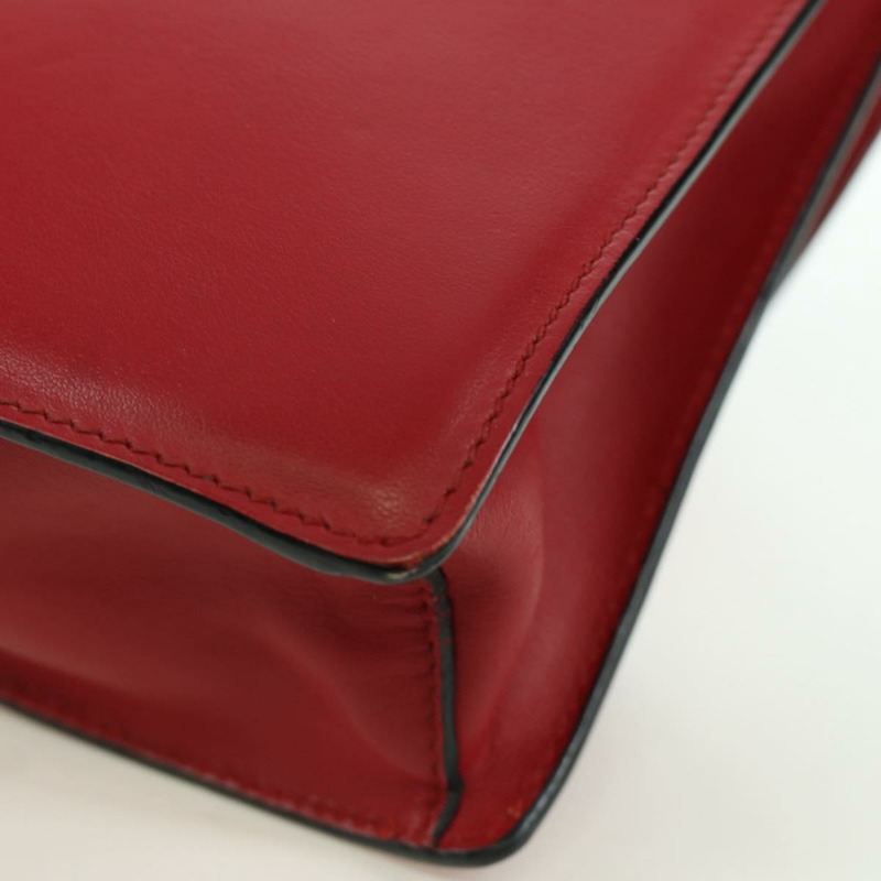 【日本直送】PRADA Electra鉚釘鏈條單肩包，皮革材質，紅色銀色，正品 am11175V-16