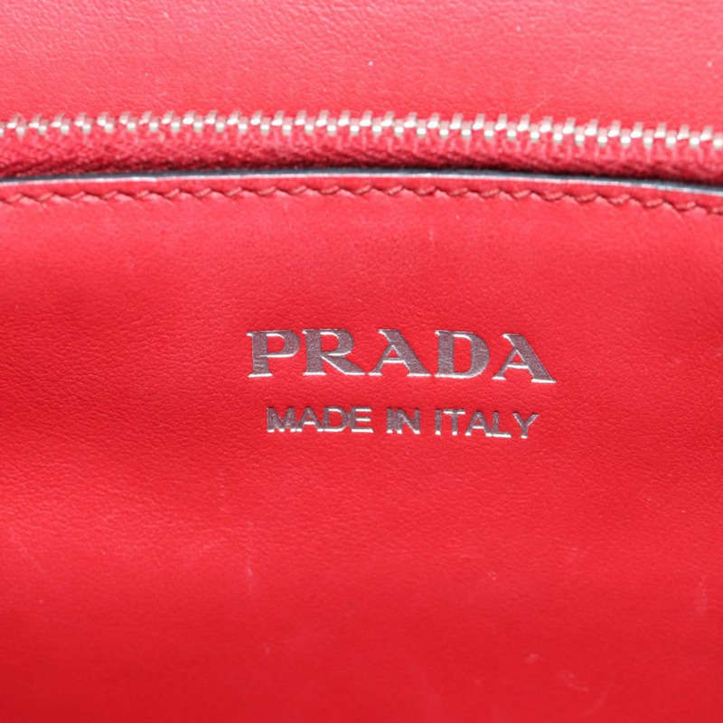 【日本直送】PRADA Electra鉚釘鏈條單肩包，皮革材質，紅色銀色，正品 am11175V-20