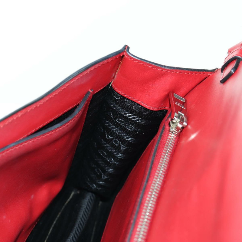 【日本直送】PRADA Electra鉚釘鏈條單肩包，皮革材質，紅色銀色，正品 am11175V-21