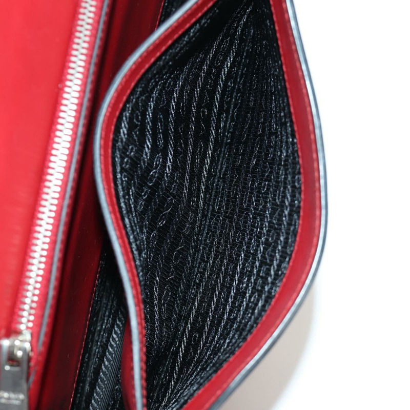 【日本直送】PRADA Electra鉚釘鏈條單肩包，皮革材質，紅色銀色，正品 am11175V-23