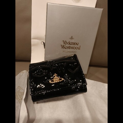 全新國外帶回未使用 Vivienne Westwood 迷你皮夾，黑色