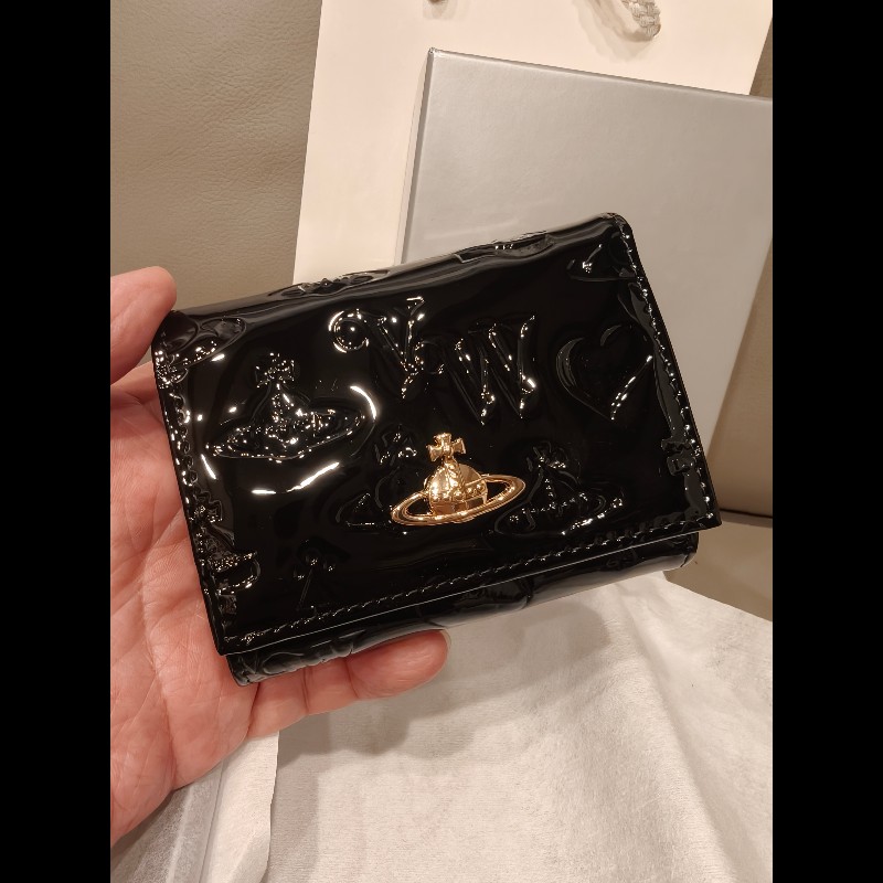全新國外帶回未使用 Vivienne Westwood 迷你皮夾,黑色-1