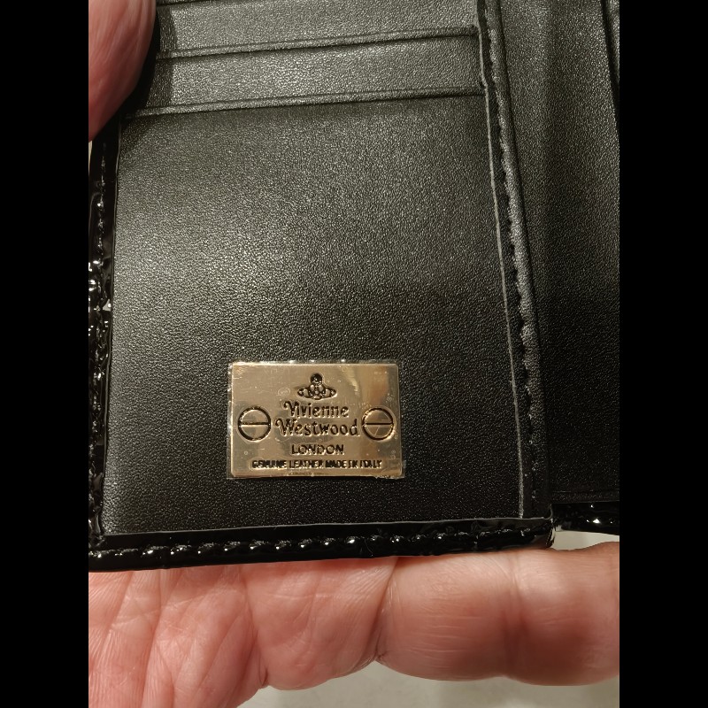 全新國外帶回未使用 Vivienne Westwood 迷你皮夾,黑色-3