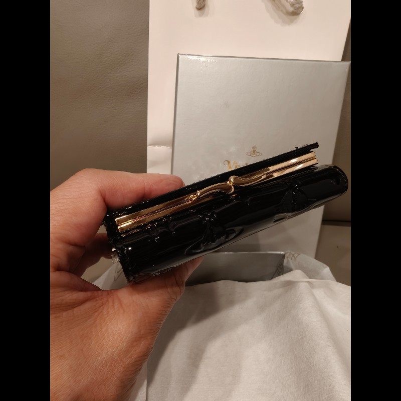 全新國外帶回未使用 Vivienne Westwood 迷你皮夾,黑色-7