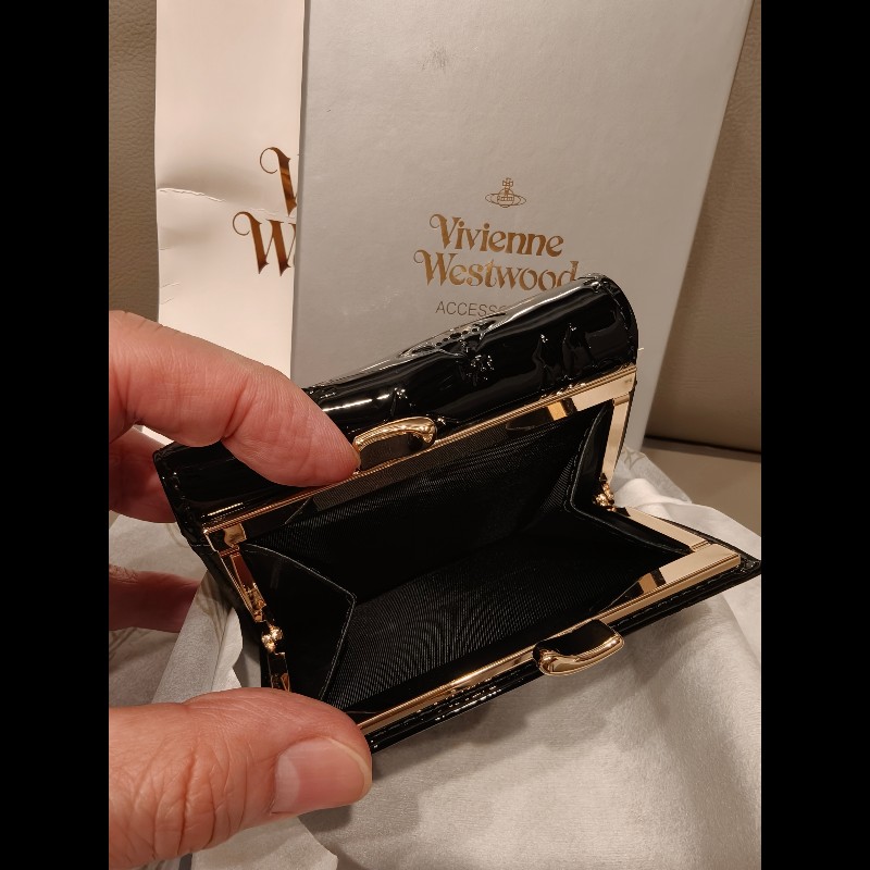 全新國外帶回未使用 Vivienne Westwood 迷你皮夾,黑色-8